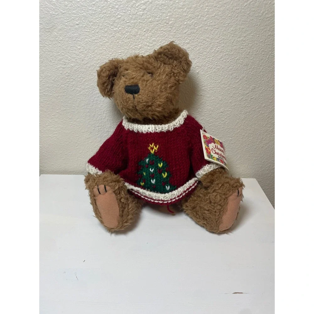 Ganz Twinkles‎ Christmas Teddy Bear Wearing Festive Sweater 1995 Collectible